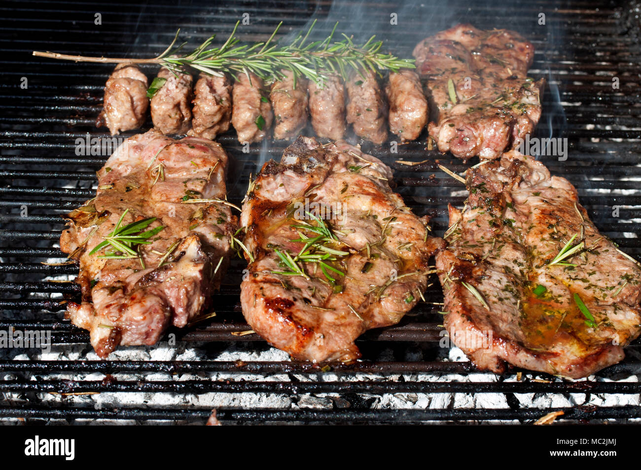 Mediterian titolo di griling la carne Foto Stock