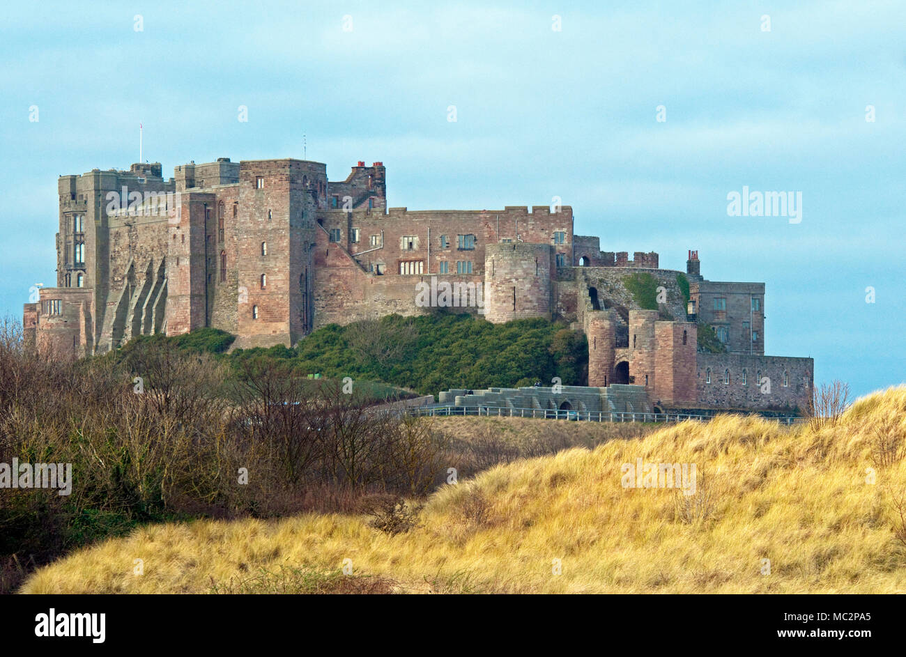 Il castello di Bamburgh Northumberland Coast Foto Stock
