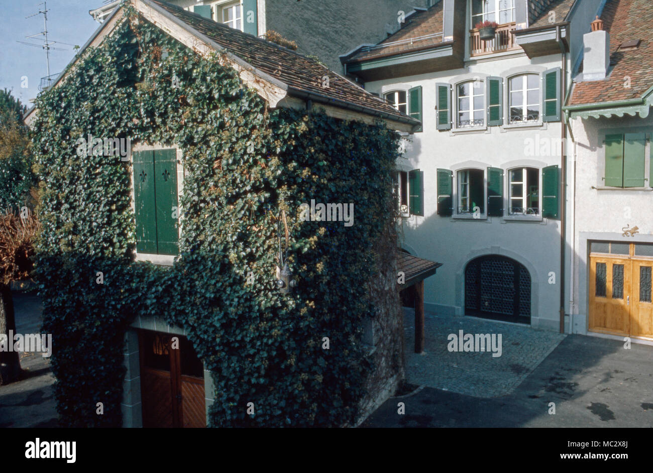 Hinterhofromantik im Hause Sachs. Romantico cortile di Sachs mansion. Foto Stock