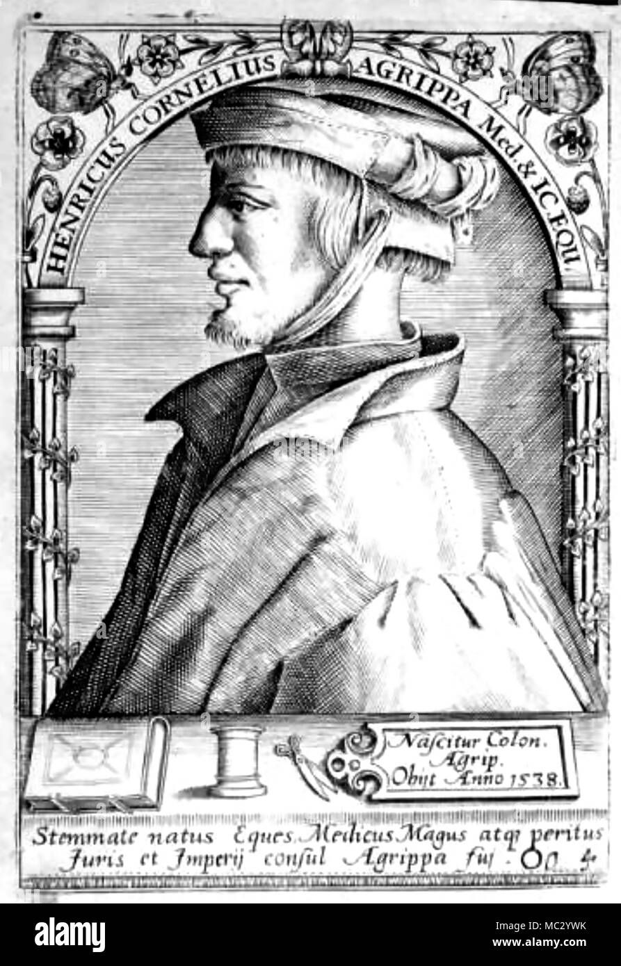 HEINRICH Cornelius Agrippa (1486-1535) Tedesco polymath,studioso,soldato,teologo,medico Foto Stock