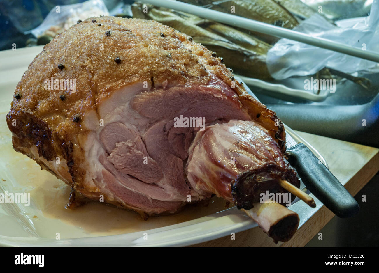 Giunto di prosciutto e smalto Foto Stock