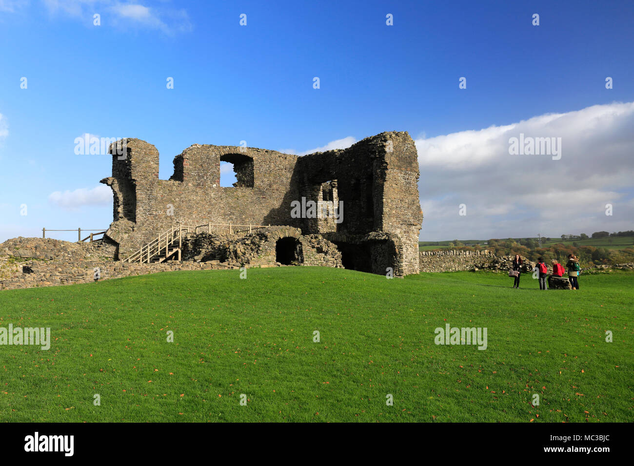 In autunno, Kendal Castle e Kendal town, Cumbria, England, Regno Unito Foto Stock