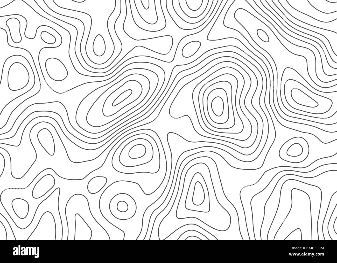 Mappa topografica sullo sfondo. Geografia condizionale di regime e il percorso del terreno. Linea di contorno sfondo astratto. Illustrazione Vettoriale