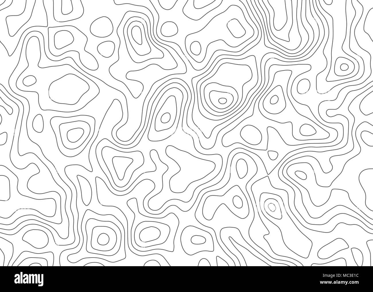 Mappa topografica sullo sfondo. Geografia condizionale di regime e il percorso del terreno. Linea di contorno sfondo astratto. Illustrazione Vettoriale