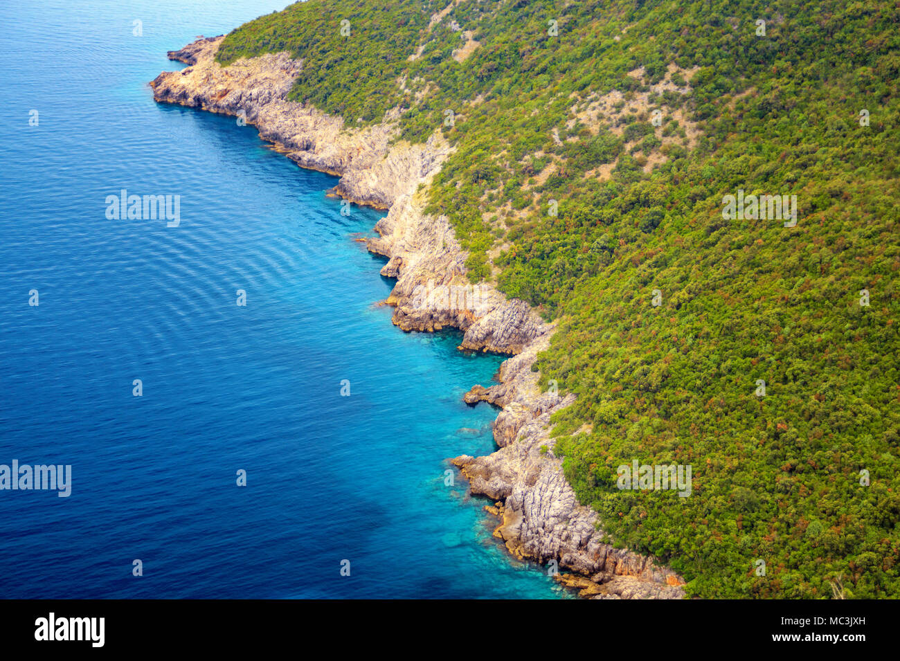 Bellissima vista dal di sopra sulla Cote d'azur Foto Stock