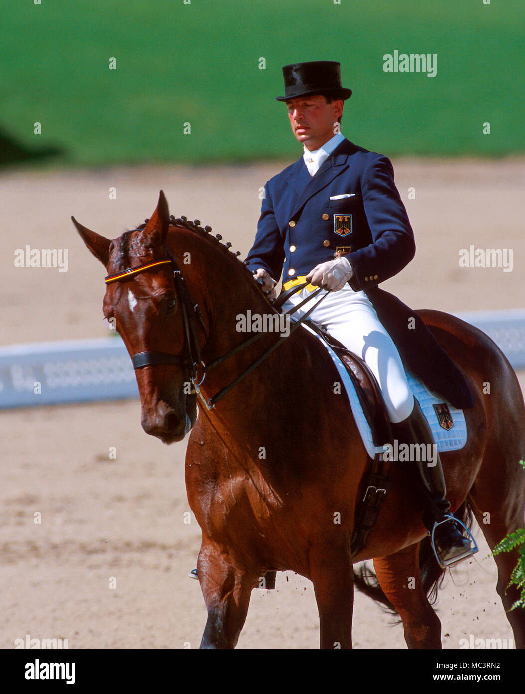 I Giochi olimpici di Atlanta del 1996, Martin Schaudt (GER) Durgo equitazione Foto Stock