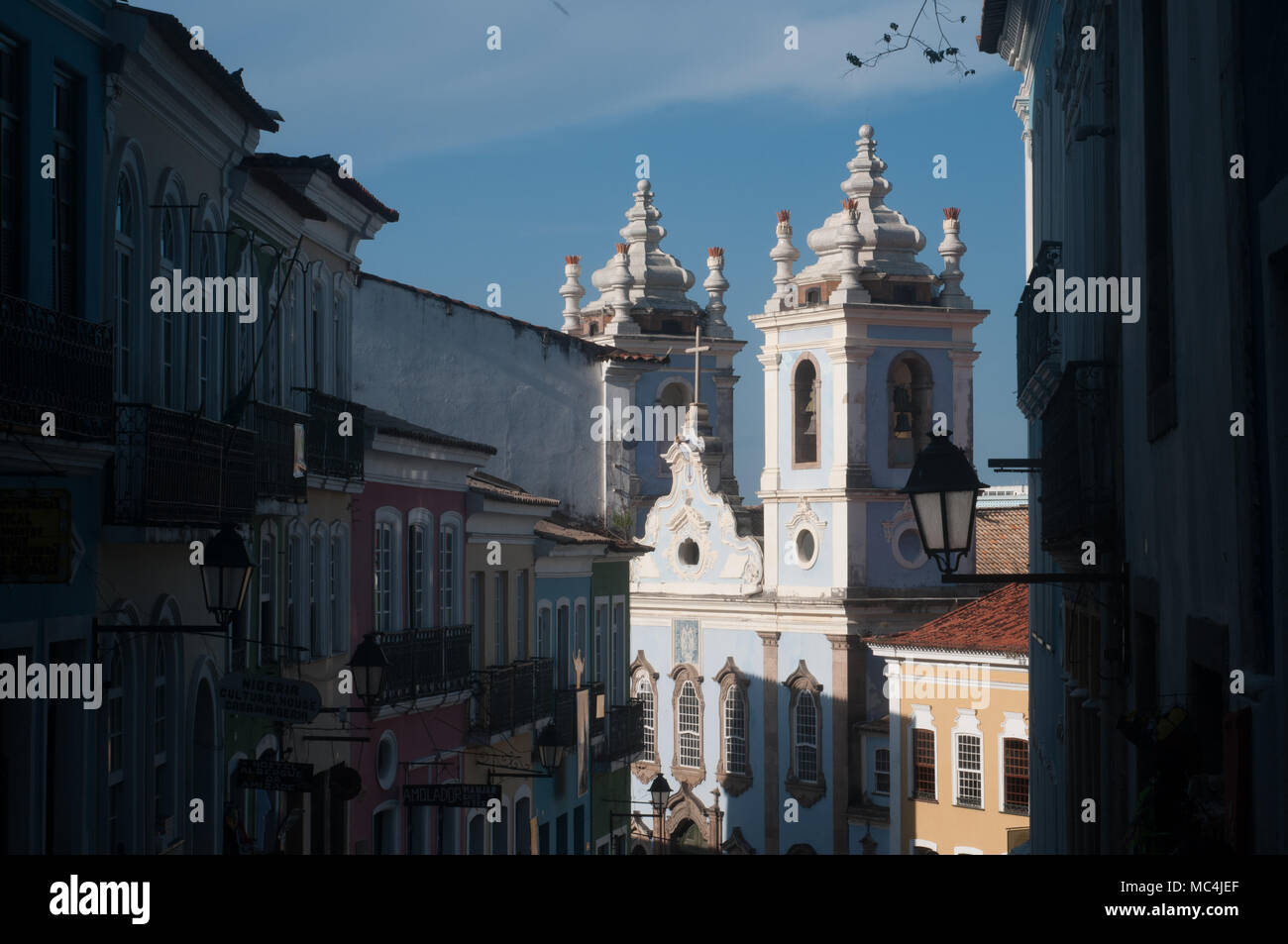 Chiesa di Nossa Senhora do Rosario dos Pretos, in Largo Pelourinho. Salvador de Bahia.Brasile Foto Stock