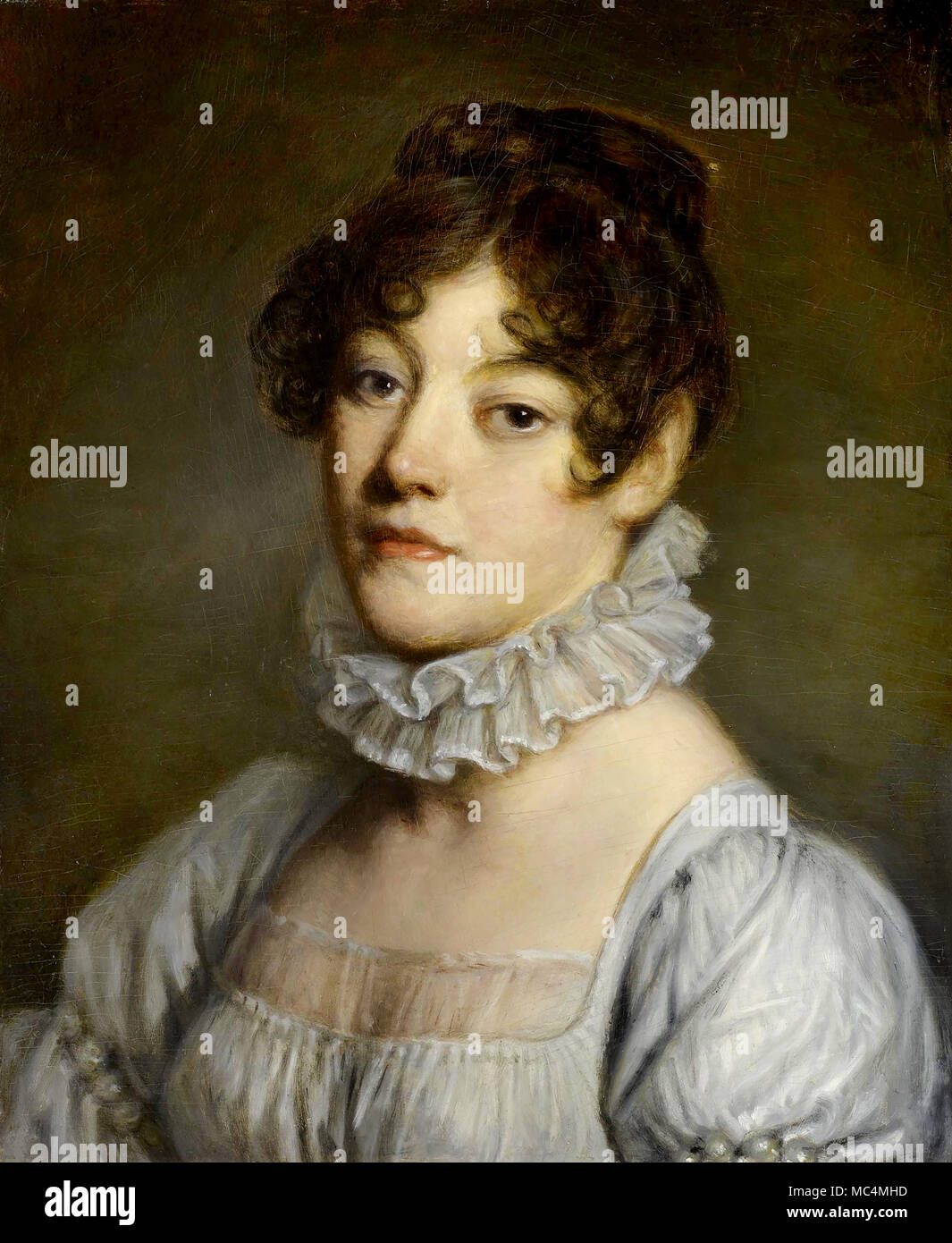 Jean-Baptiste Greuze, Ritratto di una giovane donna. Circa 1790-1805. Olio su pannello. Museo delle Belle Arti, Houston, Texas, Stati Uniti d'America. Foto Stock