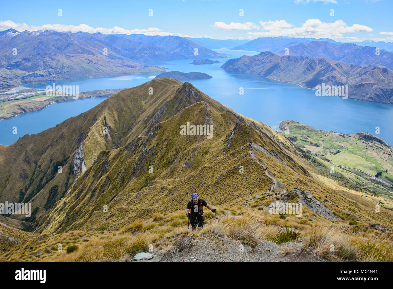 Il Trekking del Roy's Peak, Wanaka, Nuova Zelanda Foto Stock