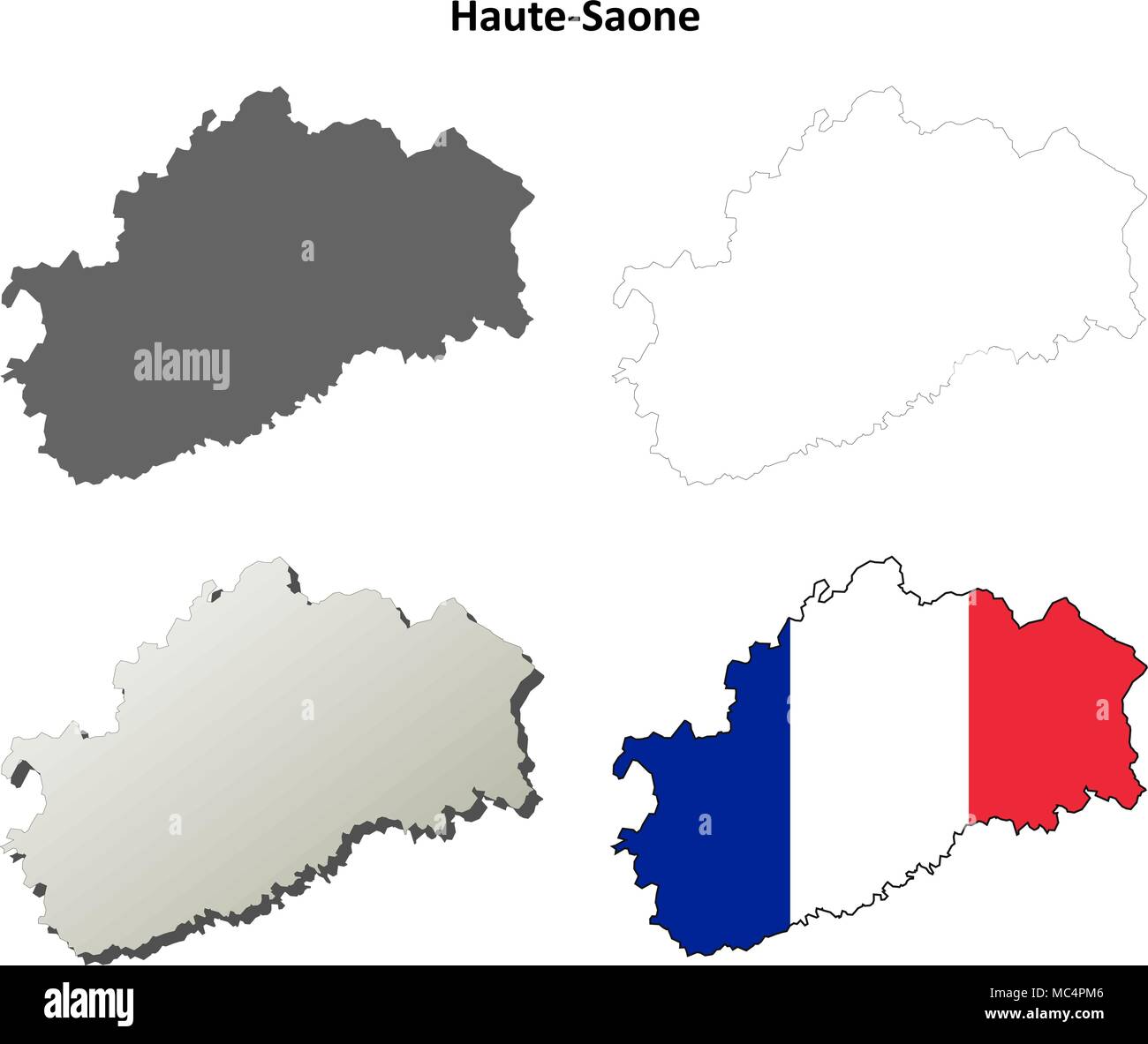 Haute-Saone, Franche-Comte mappa di contorno impostato Illustrazione Vettoriale