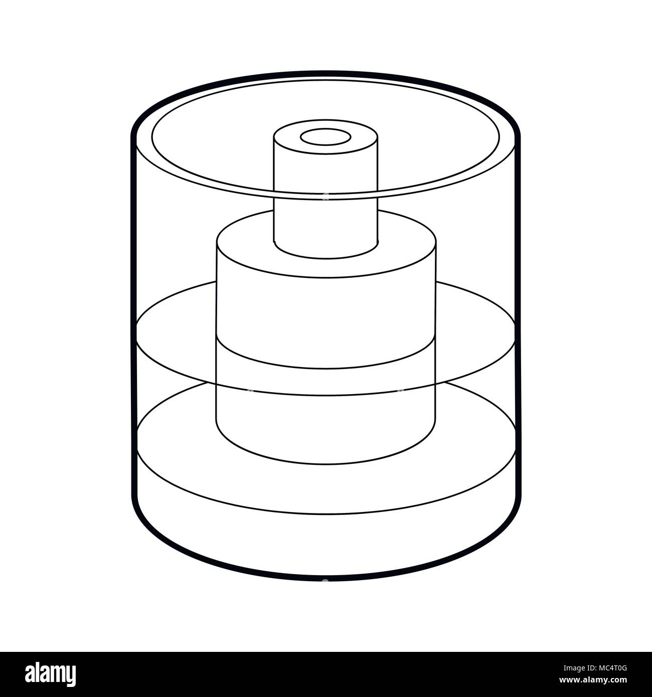 Sapore per e-icona di sigaretta, stile contorno Illustrazione Vettoriale