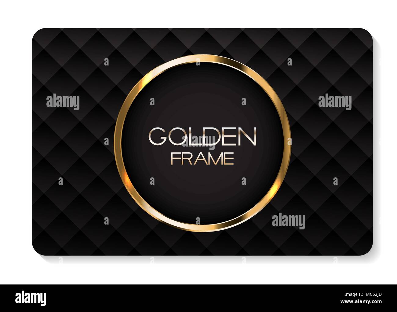Scheda astratto con cornice dorata illustrazione vettoriale Illustrazione Vettoriale