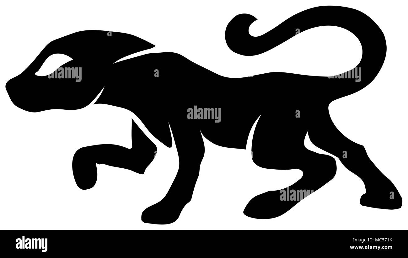 Stilizzata accovacciato Cat vettore forma gli elementi di design, diverse varianti di colorazione Illustrazione Vettoriale
