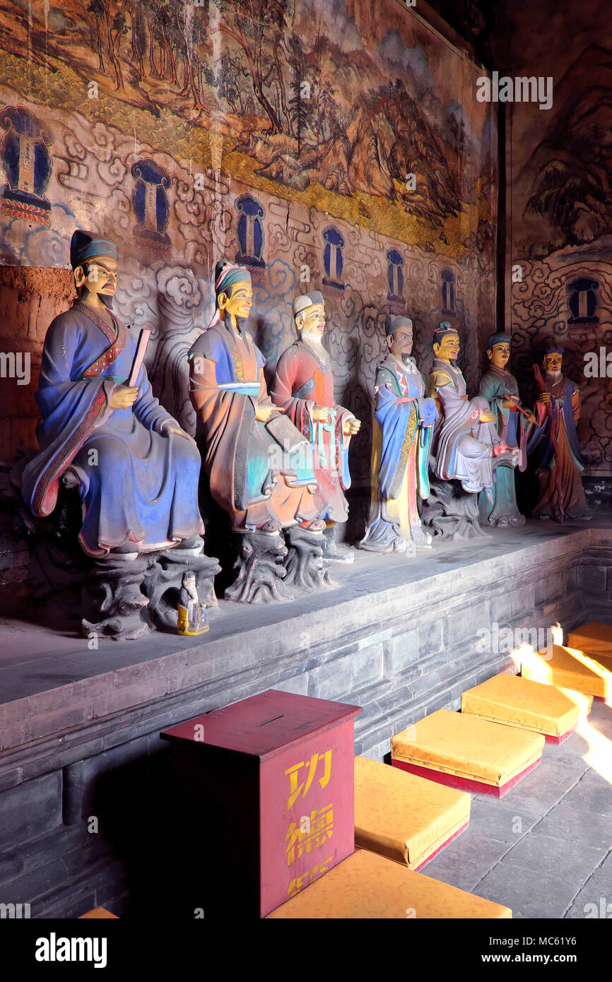 Il tempio Caishen all interno del tempio del Dio della città di Pingyao, antica città di Pingyao, nella provincia di Shanxi, Cina Foto Stock