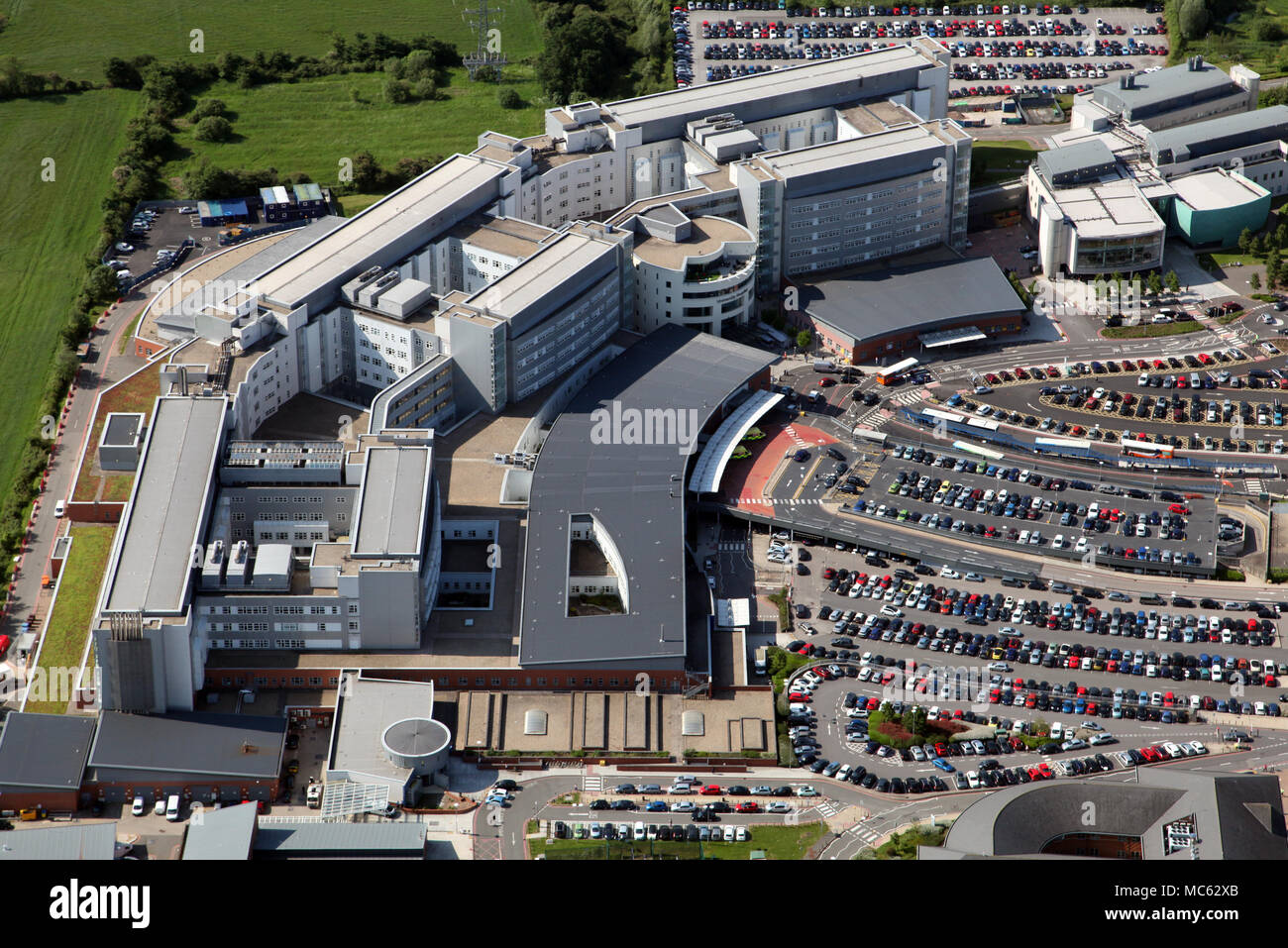Vista aerea dell'Ospedale dell'Università di Coventry & Warwickshire Foto Stock