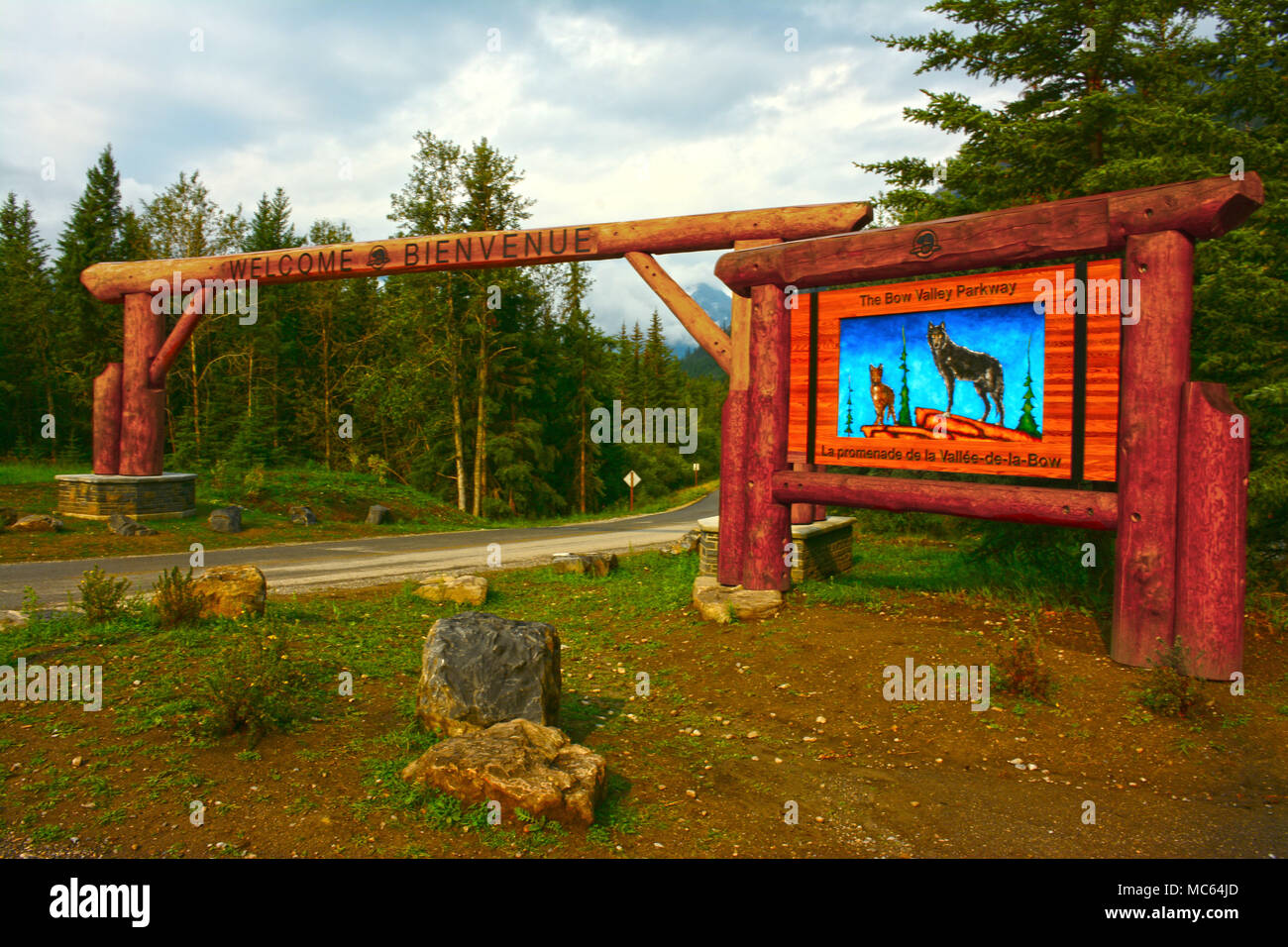 Insegna Bow Valley Park, Alberta, Canada Foto Stock