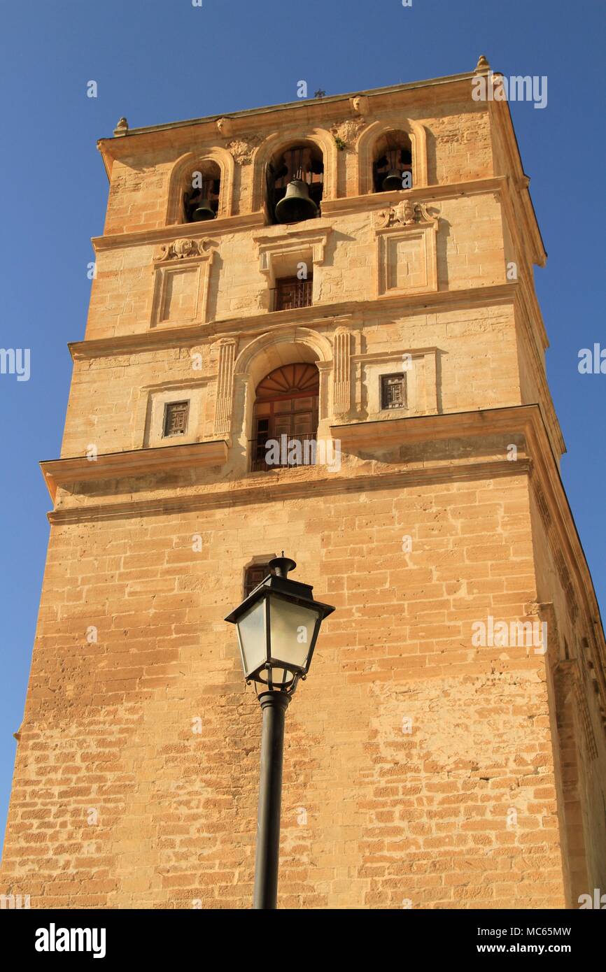 Chiesa di La incarnazione, Iglesia Mayor de Santa Maria de la Encarnacion, Alhama de Granada, Andalusia, Spagna meridionale Foto Stock