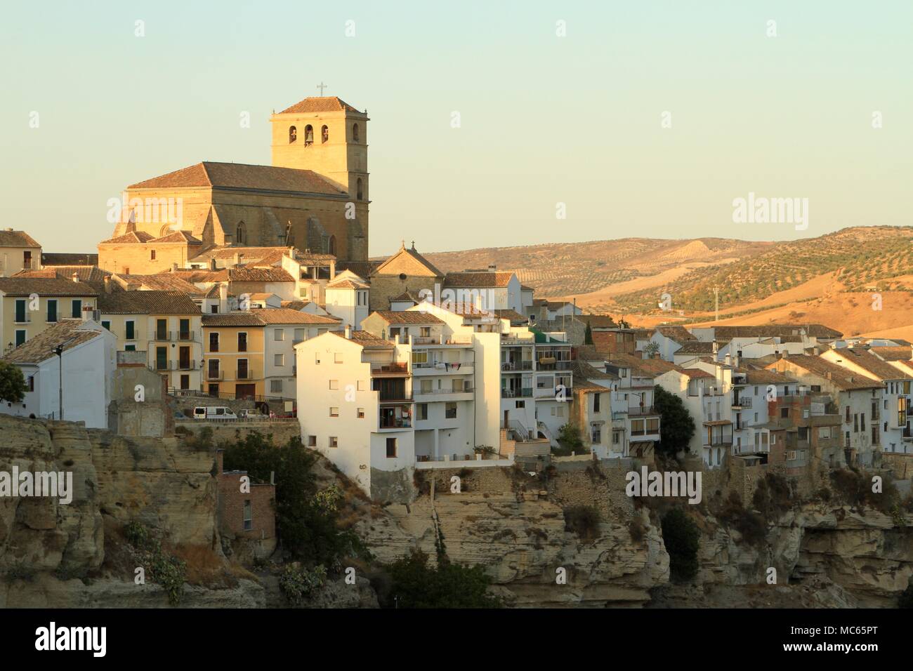 Vista sulla gola del rio alhama, Alhama de Granada, Andalusia, Spagna Foto Stock