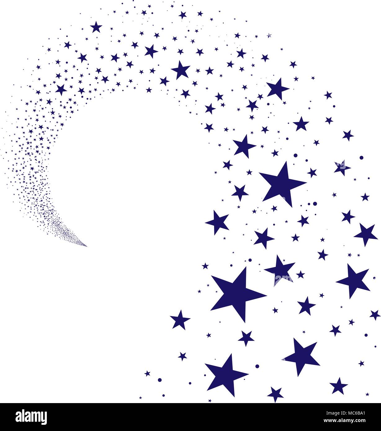 Streaming da semplici stelle su sfondo bianco Illustrazione Vettoriale