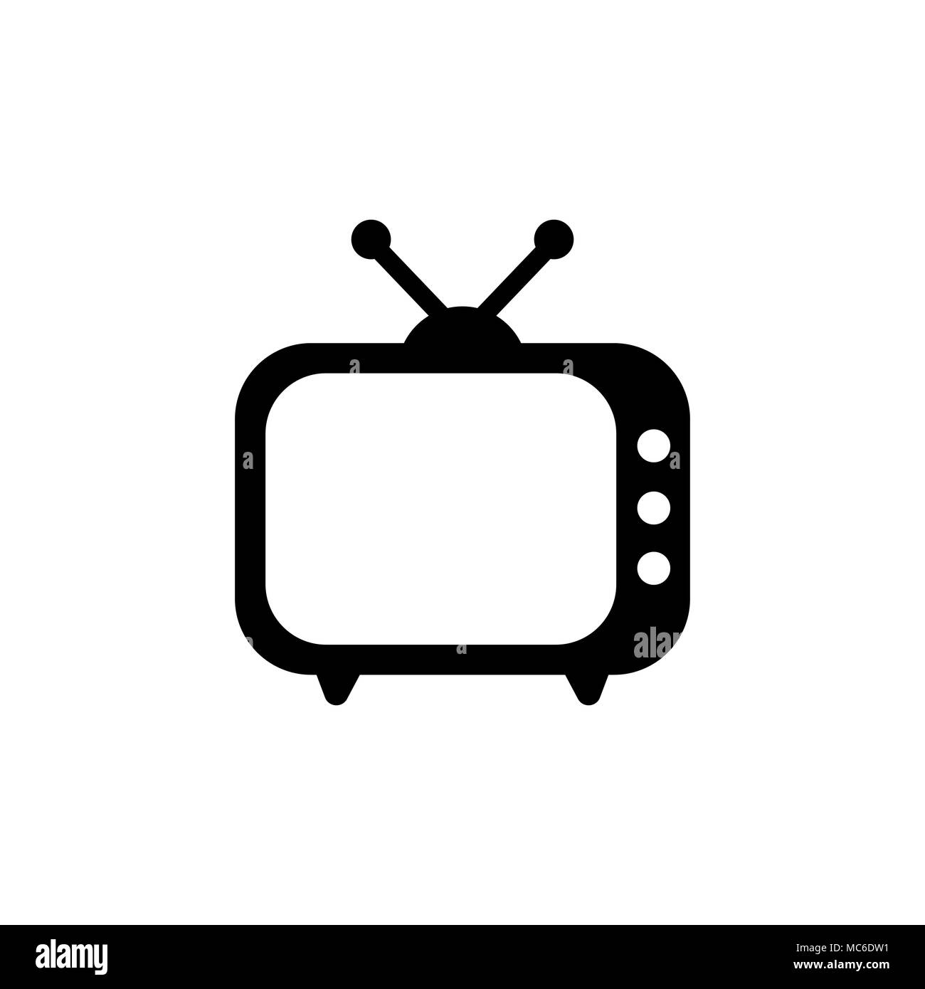 Icona Tv in stile appartamento. Simbolo della televisione Illustrazione Vettoriale