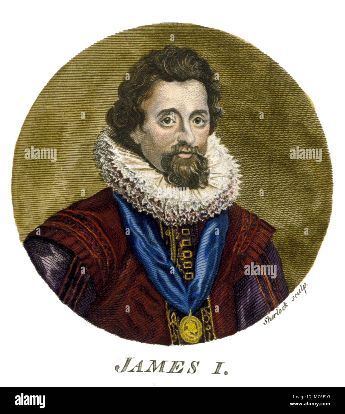 Gli occultisti - Re Giacomo I d'Inghilterra (Giacomo IV di Scozia) (1566-1625) fu autore di 'Daemonologie', un testo violento contro la stregoneria Foto Stock