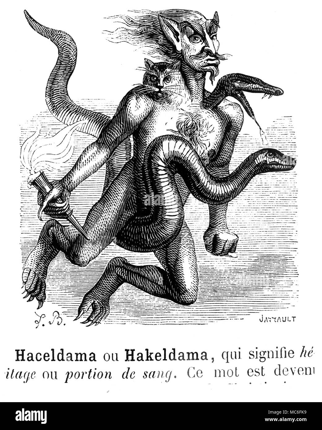 Un demonio dal Collin de Plancy's 'Dictionnaire' infernale, edizione 1863. Foto Stock