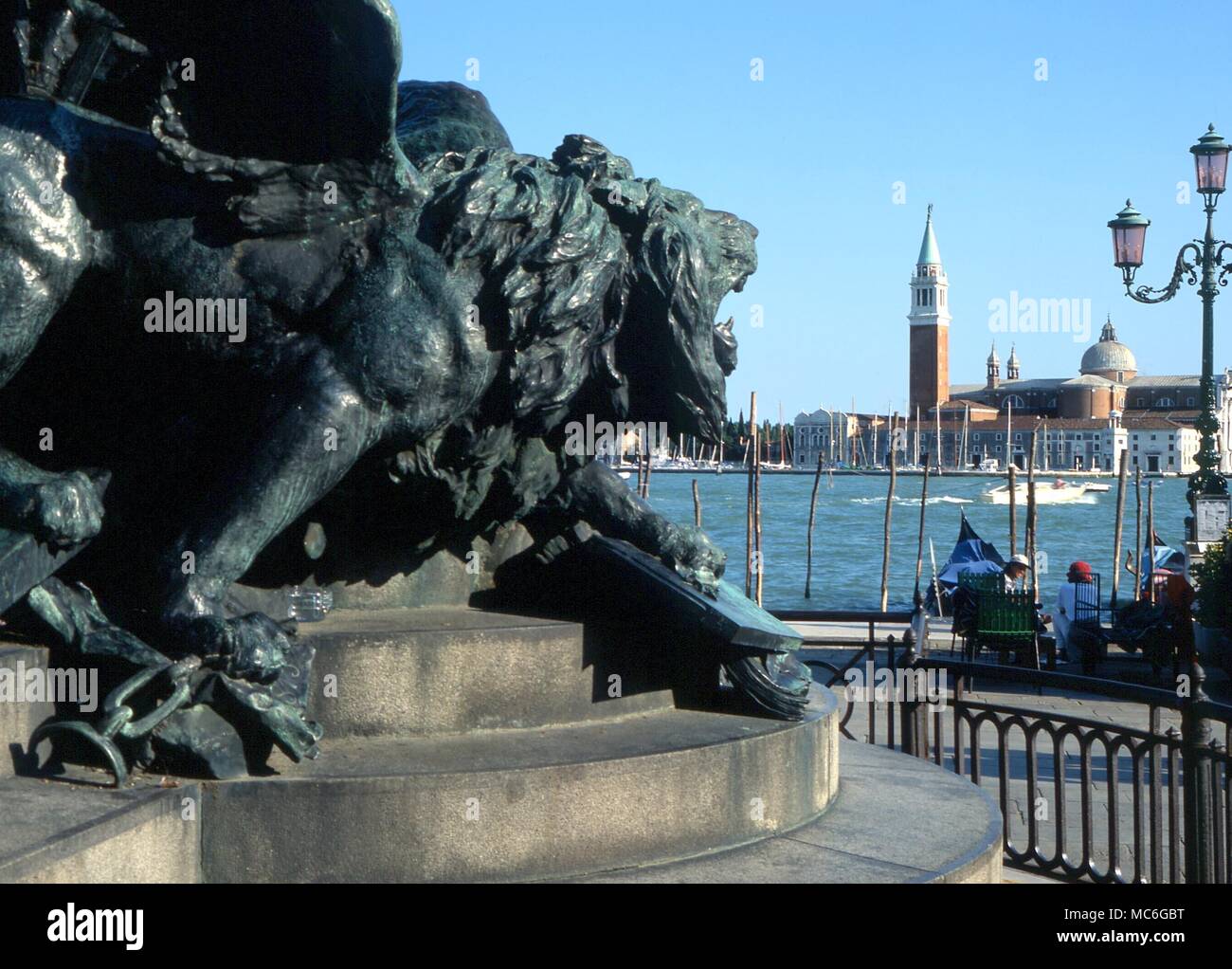 Il Leone di San Marco - dettaglio della statua a Venezia, Italia Foto Stock