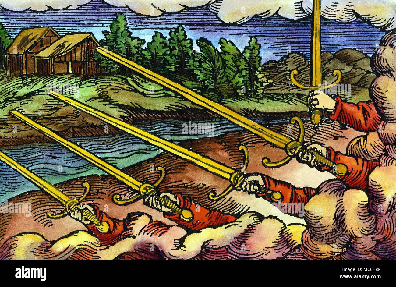 Profezia - Paracelso ventisette figura della serie di immagini aenigmatic o 'magical figure' dal Prognostications [1530], dell'alchimista svizzero e occultista Theophratus Bomastus von Hohenheim, chiamato Paracelso (1493 - 1541). Foto Stock