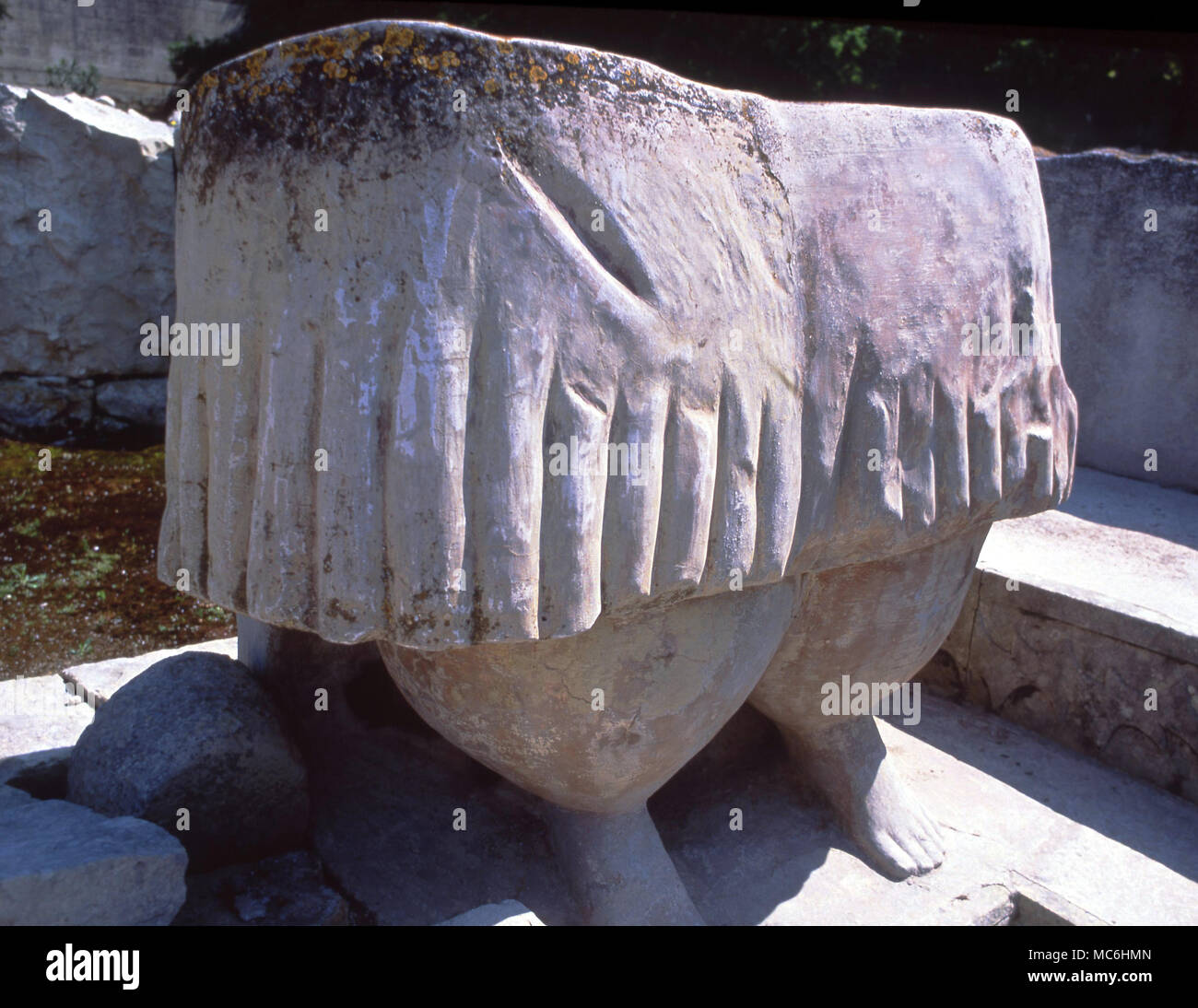 Malta. Gigantesca Figura di culto del tempio preistorico di Tarxien a. c. 3000 BC Foto Stock