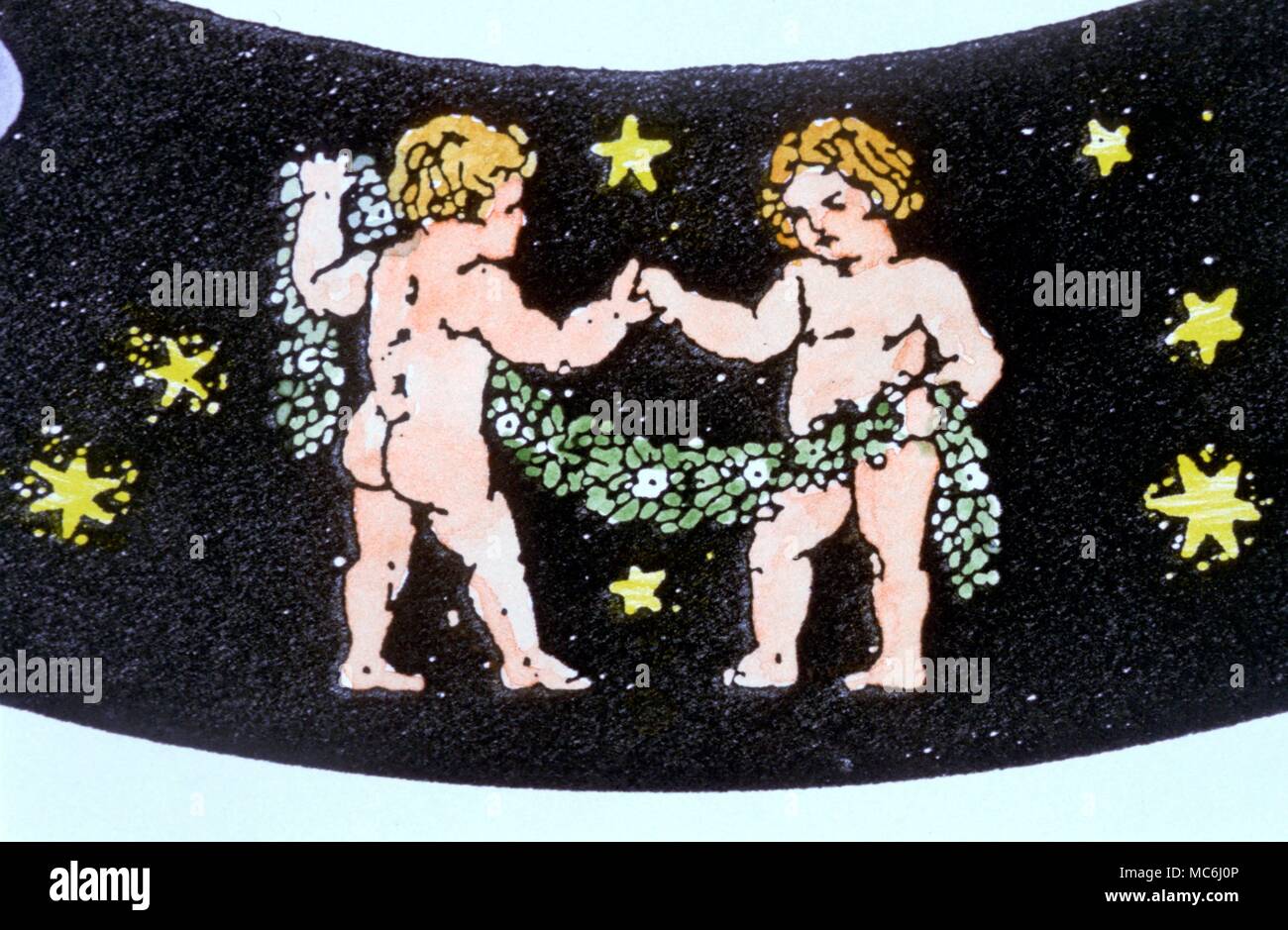 Segni zodiacali Gemini Gemini i gemelli dalle immagini zodiacale progettato la Libra Astrologia del suo Technics ed etica 1911 Foto Stock