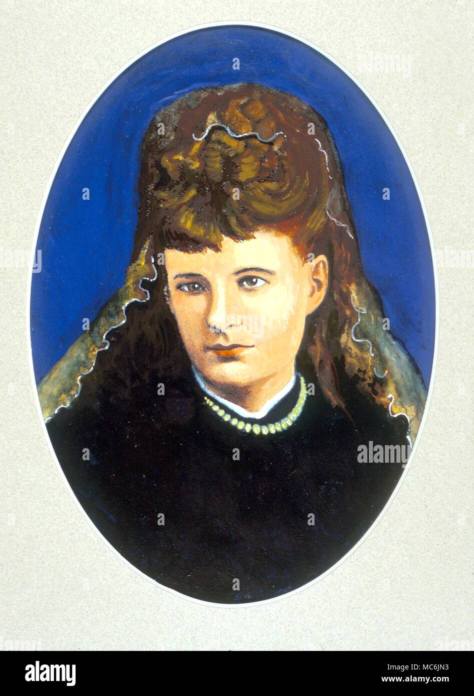 Gli occultisti - ANNA KINGSFORD. Anna Bonus Kingsford (1846-1888), inglese esotericist, femminista, vegetariano, Theosophist e autore su soggetti occulti. Colorate a mano stampa in miniatura Foto Stock