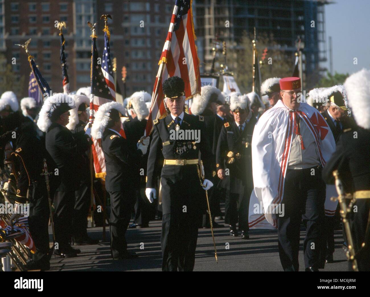 MASONIC - Cavalieri Templari, il raduno di Pasqua del Masonic Cavalieri Templari presso la George Washington Masonic Memorial Hall di Alessandria (a sud di Washington DC) nel 1998 Foto Stock