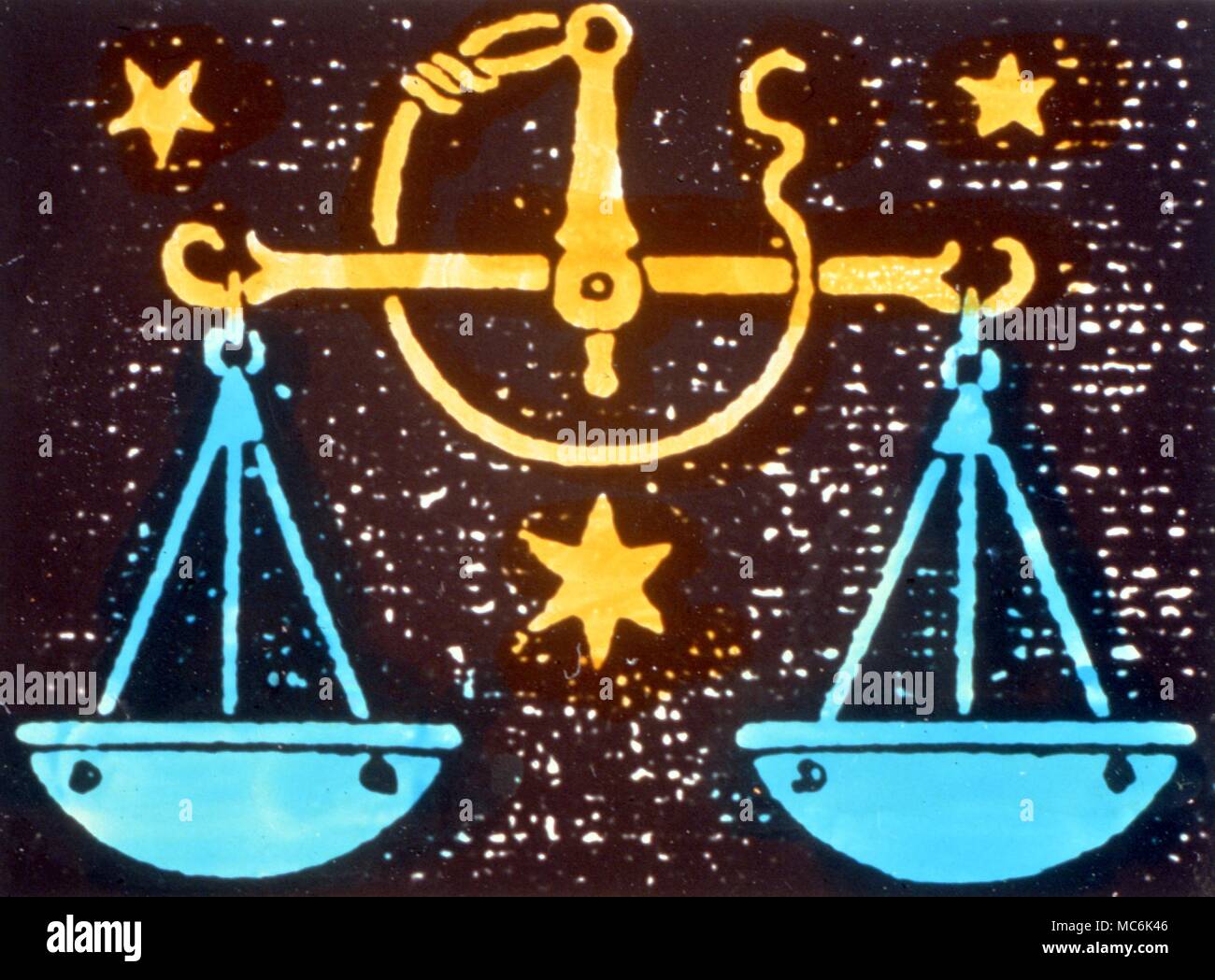 LIBRA (1917) segno zodiacale Libra come una coppia di scale.Da un libro olandese di astrologia,pubblicato nel 1917 Foto Stock