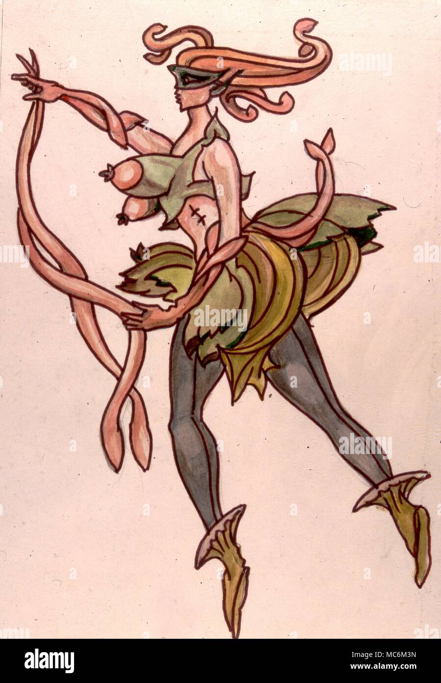 Incubus e il Succubus Succubus, da un costume design by Fay Pomerance per un balletto chiamato 'la sfera della Redenzione" in 1967" Foto Stock