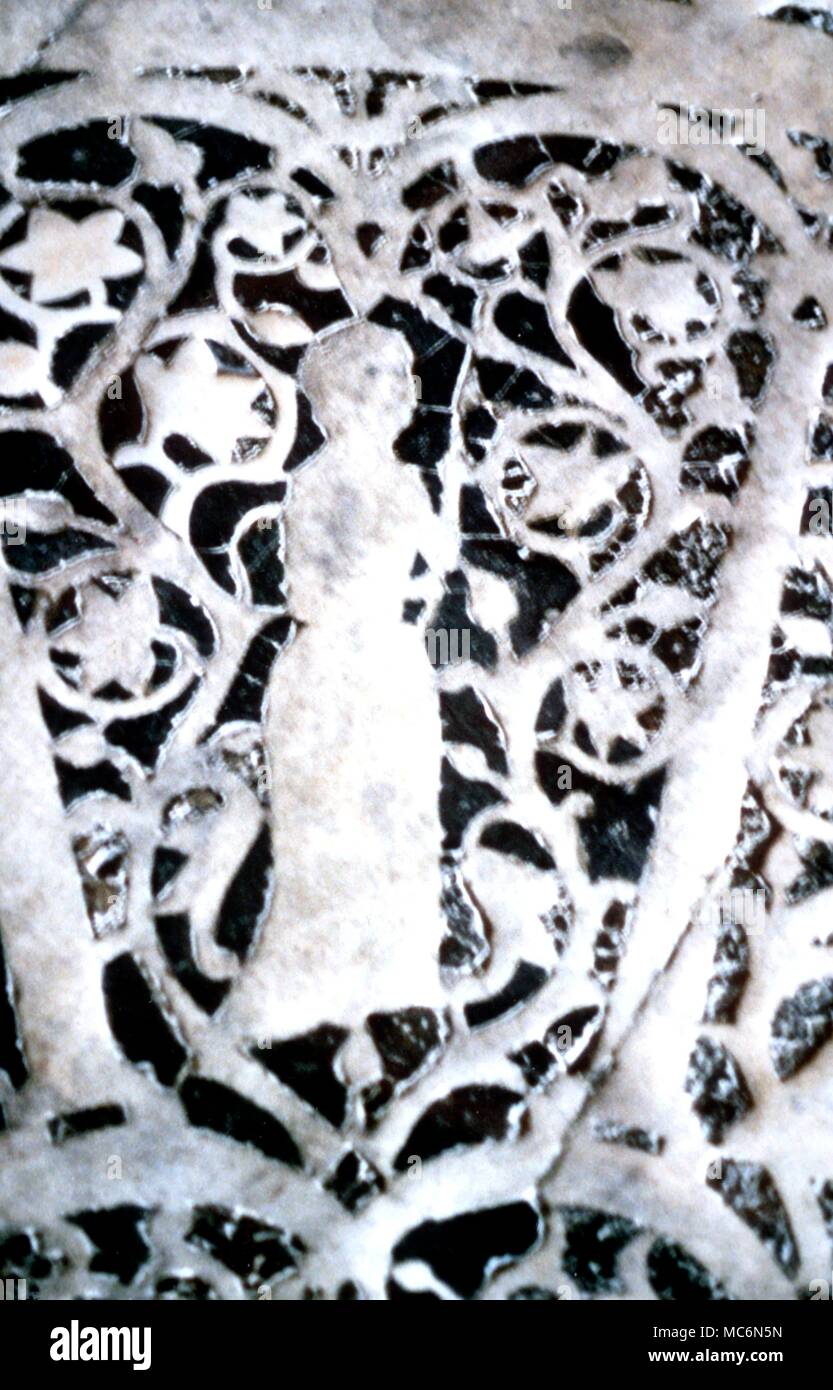 Segno zodiacale acquario il segno acquario dal marmo zodiacale nel pavimento della chiesa di San Miniato al Monte di Firenze Italia datata 1207 Foto Stock