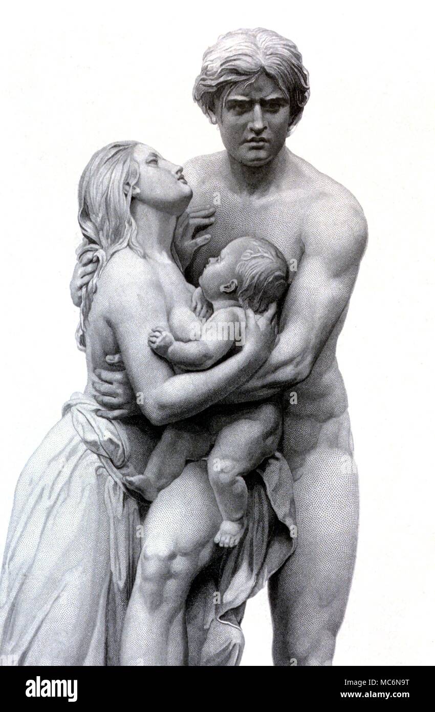 Le catastrofi una scena dal diluvio incisione di G S Todart da una scultura di Luccardi Roma xix secolo incisione circa nel 1870 Foto Stock