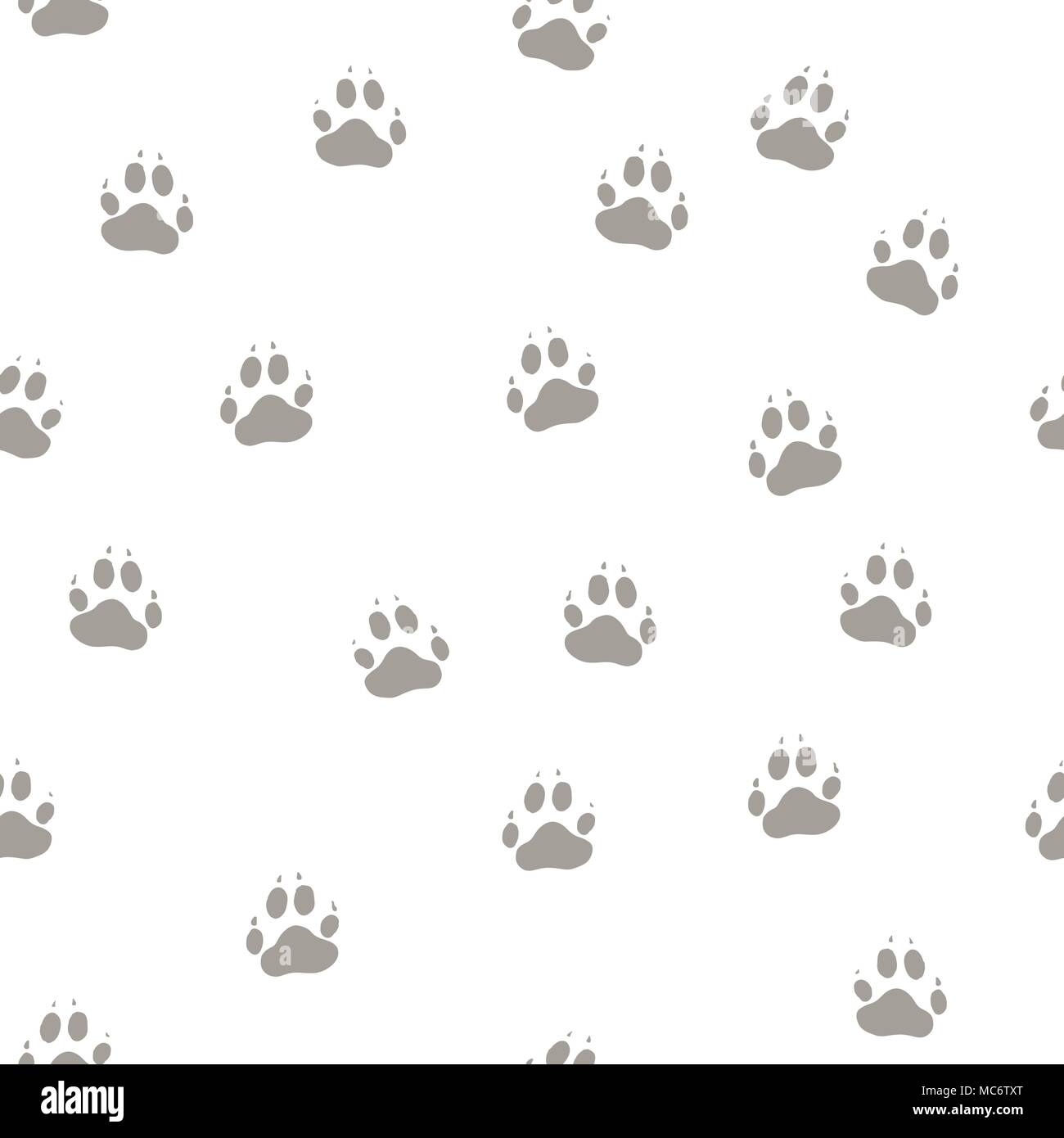 Stampare le zampe del lupo Illustrazione Vettoriale