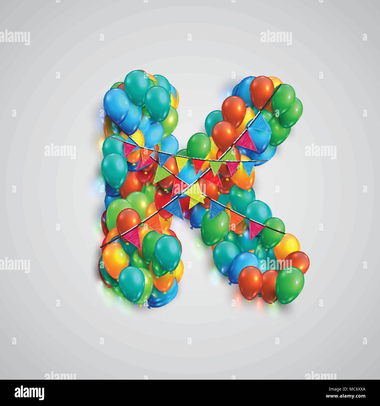 Font colorate fatte da ballons, vettore Illustrazione Vettoriale