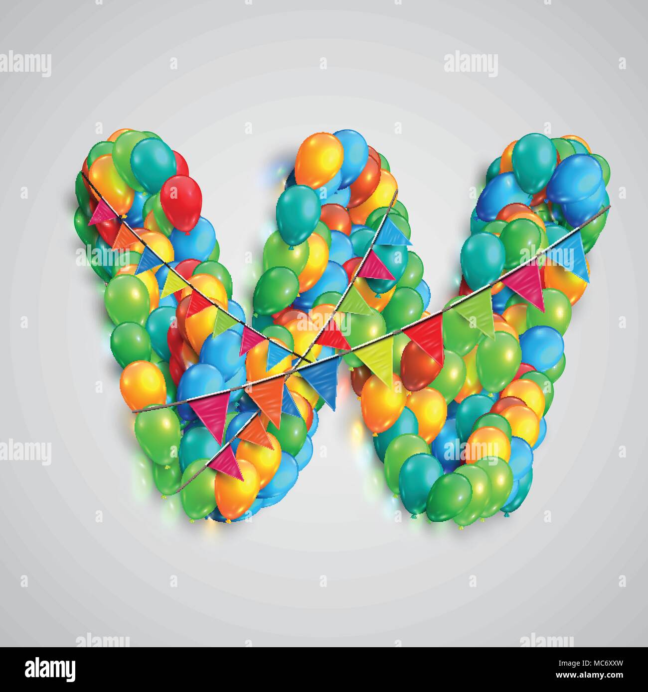 Font colorate fatte da ballons, vettore Illustrazione Vettoriale