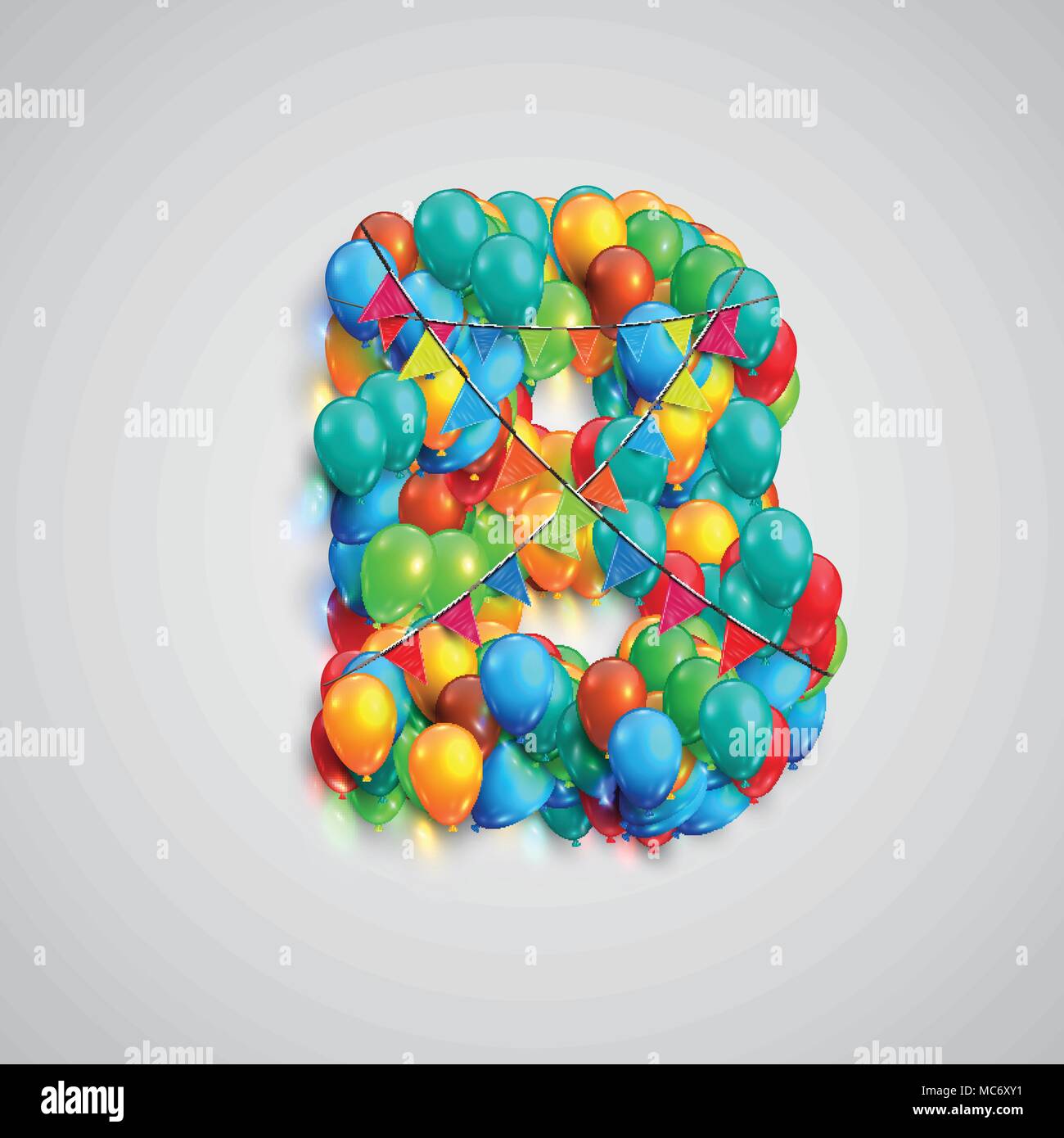 Font colorate fatte da ballons, vettore Illustrazione Vettoriale