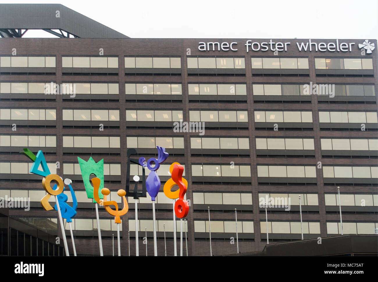 Urban Rattles scultura in Portland Maine Foto Stock