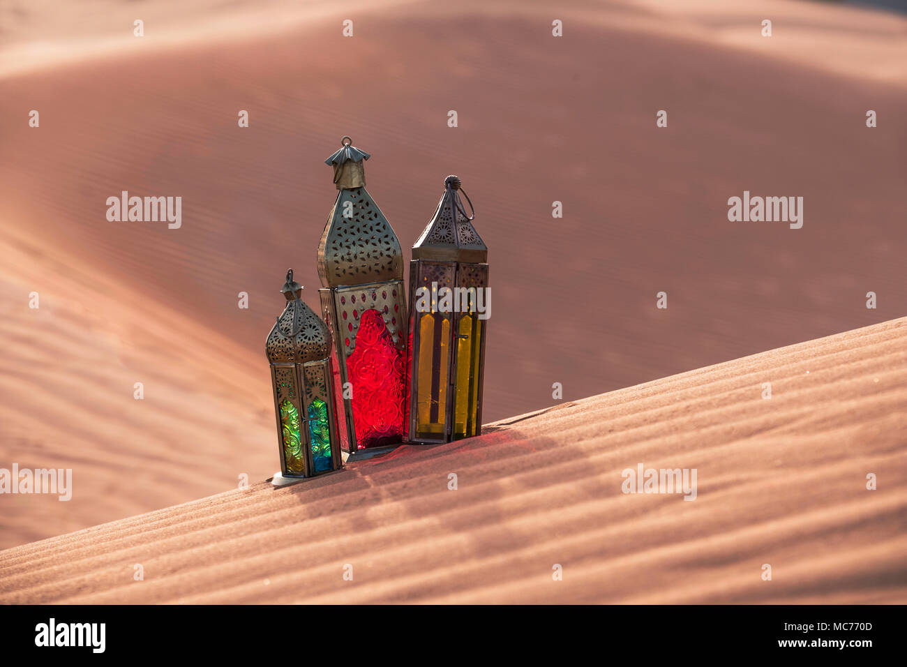 Il Ramadan lanterne in deserto Foto Stock