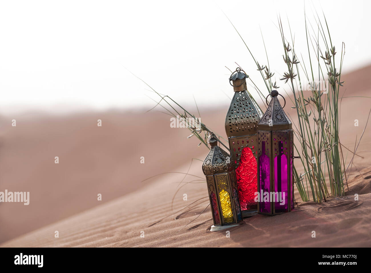 Il Ramadan lanterne in deserto Foto Stock