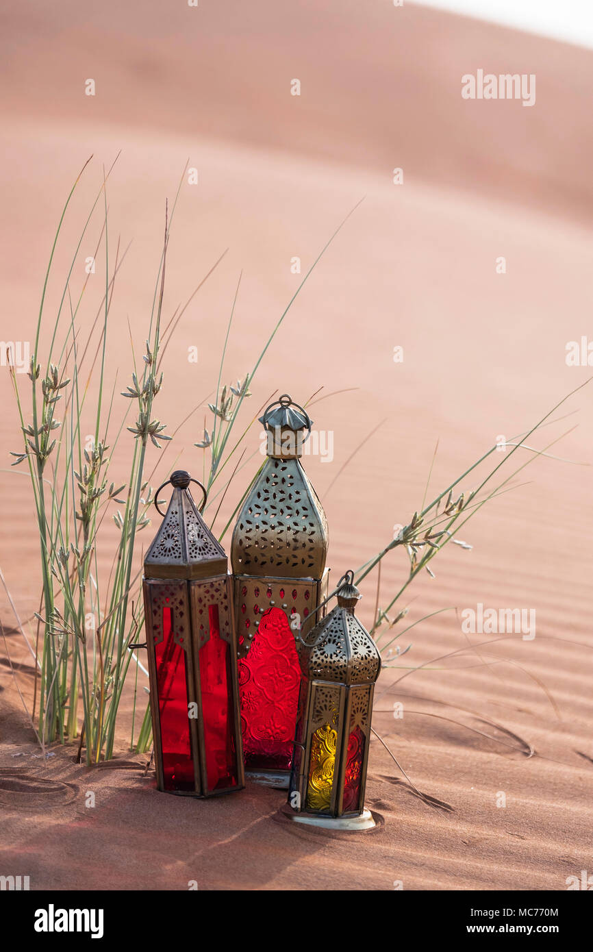 Il Ramadan lanterne in deserto Foto Stock