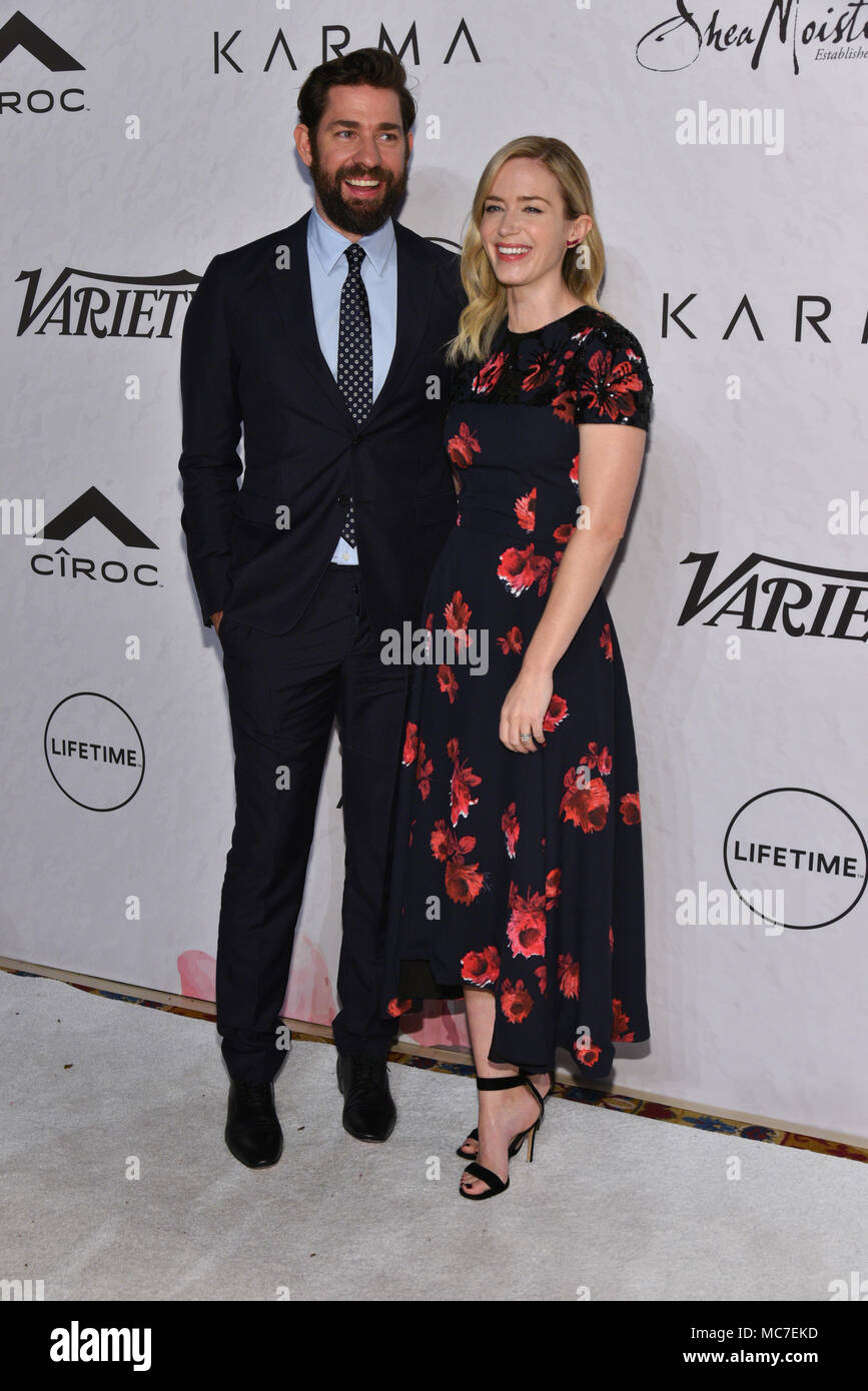 New York, 13 aprile 2018. John Krasinski e Emily Blunt frequentare la varietà del potere delle donne: New York alla Cipriani Wall Street, il 13 aprile 2018 a New York City. Credito: Erik Pendzich/Alamy Live News Foto Stock