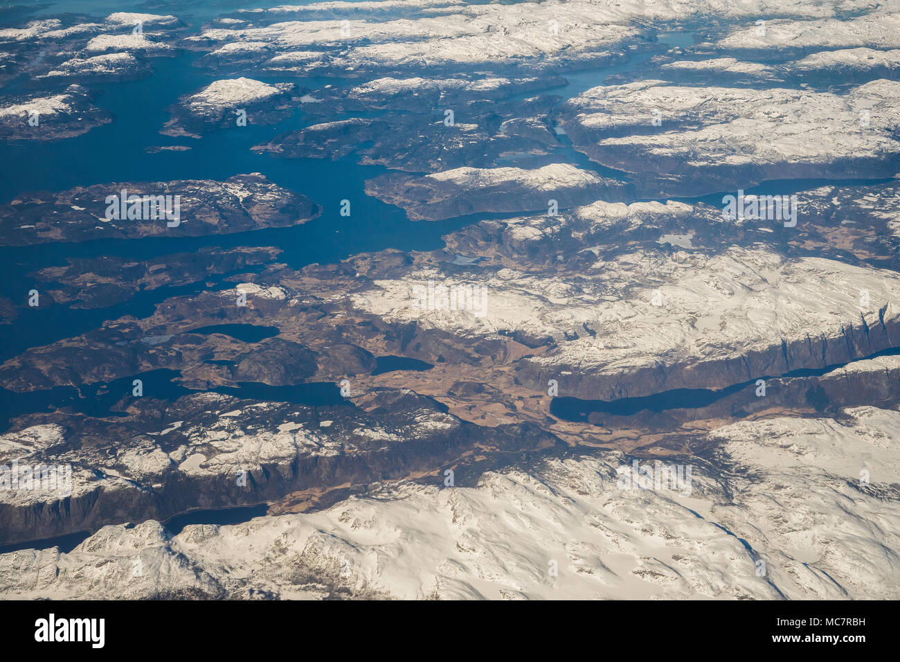 Årdal e il Boknafjord dal di sopra Foto Stock
