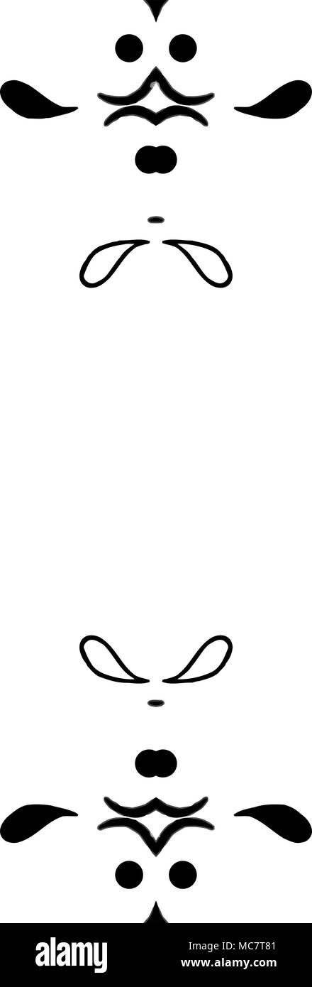 Linea nera motivo artistico design di confine Illustrazione Vettoriale