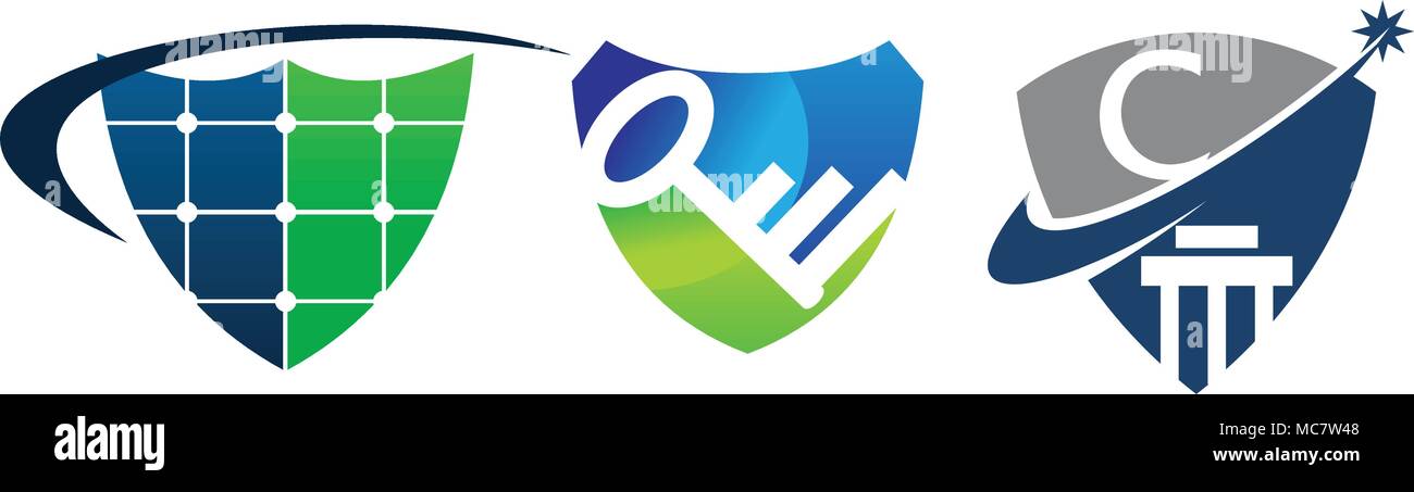 Chiave di protezione set di modelli Illustrazione Vettoriale