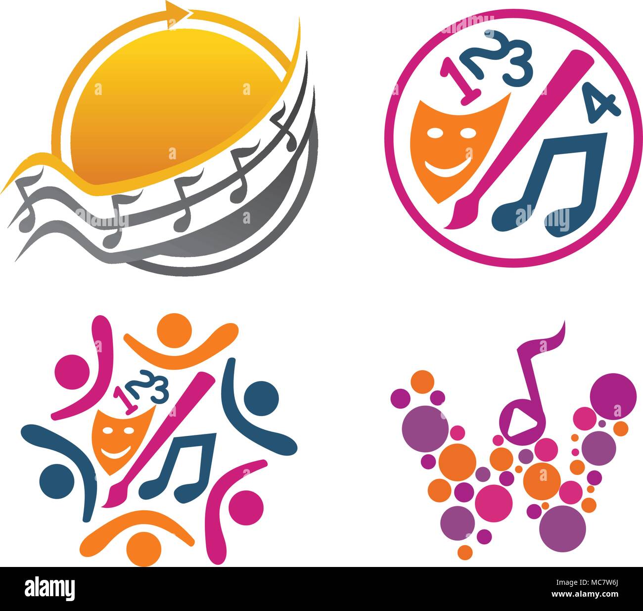 Musica Teatro Learning Set Illustrazione Vettoriale