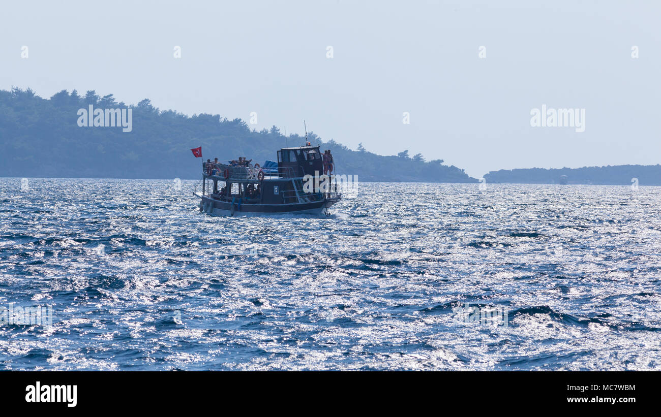 Imbarcazioni da diporto nel Mar Mediterraneo, Turchia 16 Ago, 2017 Foto Stock